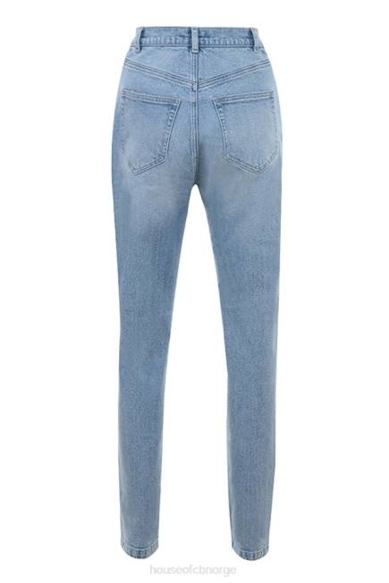 klær bria blekblå denimjeans med høy midje House of CB J6RL643