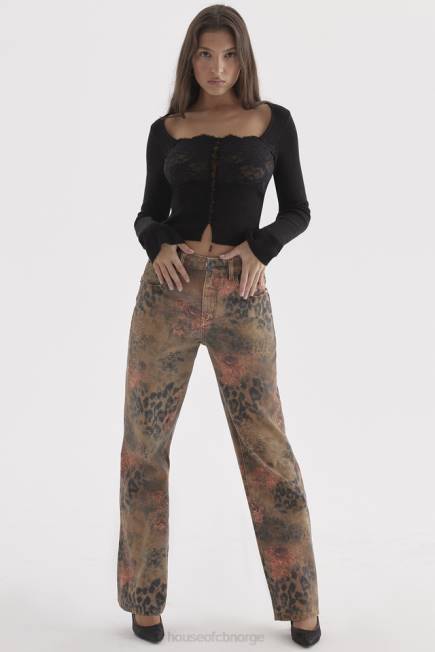 klær samia jeans med blomsterprint House of CB J6RL638