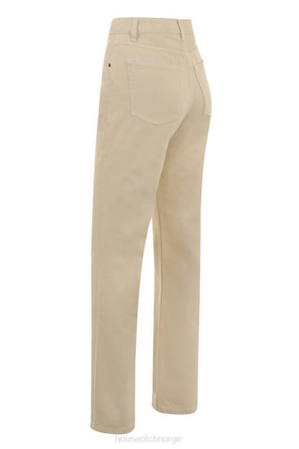 klær yara ecru jeans med høy midje i vintage passform House of CB J6RL641