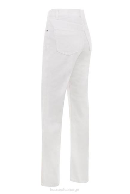 klær yara hvit vintage-fit jeans med høy midje House of CB J6RL640