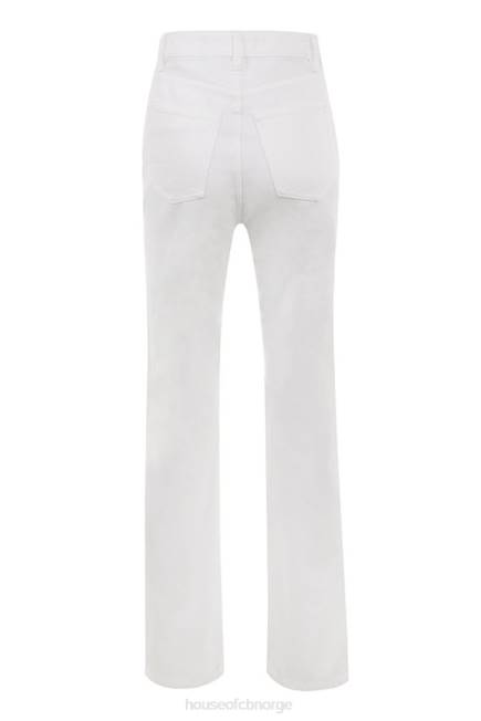 klær yara hvit vintage-fit jeans med høy midje House of CB J6RL640