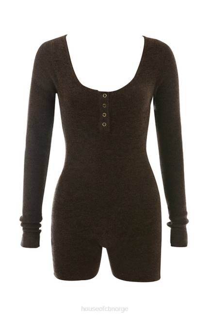klær kiana sjokolade fluffy strikket lekedress House of CB J6RL1059