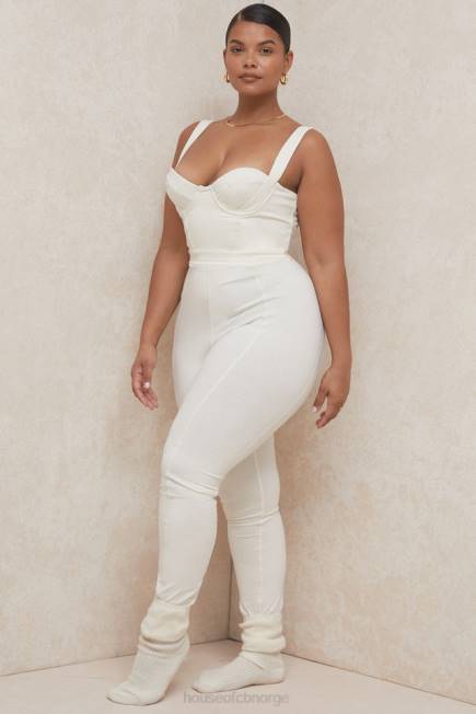 klær mallen whisper hvit stretch jersey jumpsuit House of CB J6RL1058