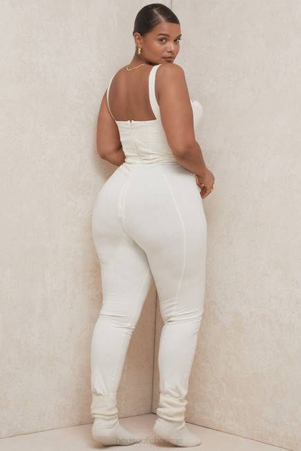 klær mallen whisper hvit stretch jersey jumpsuit House of CB J6RL1058