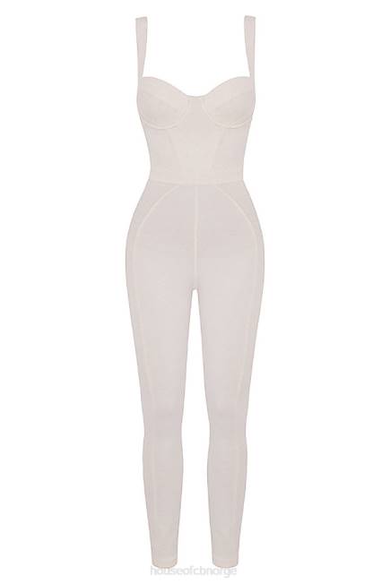 klær mallen whisper hvit stretch jersey jumpsuit House of CB J6RL1058