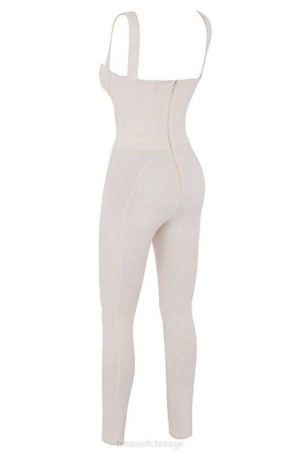 klær mallen whisper hvit stretch jersey jumpsuit House of CB J6RL1058