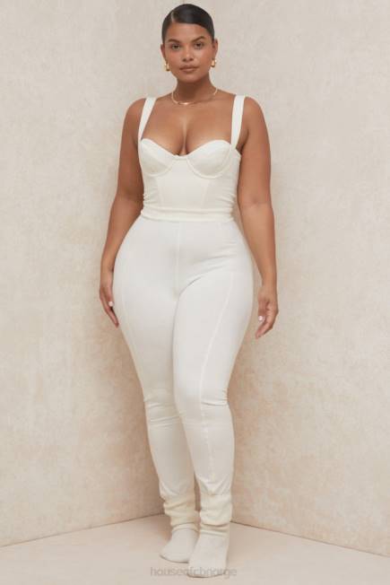 klær mallen whisper hvit stretch jersey jumpsuit House of CB J6RL1058
