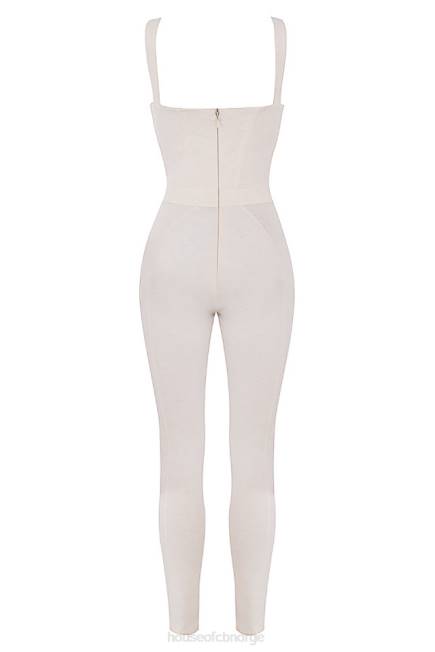 klær mallen whisper hvit stretch jersey jumpsuit House of CB J6RL1058