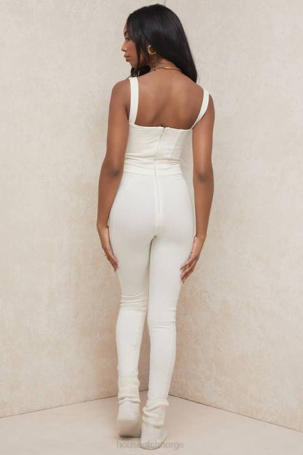 klær mallen whisper hvit stretch jersey jumpsuit House of CB J6RL1058