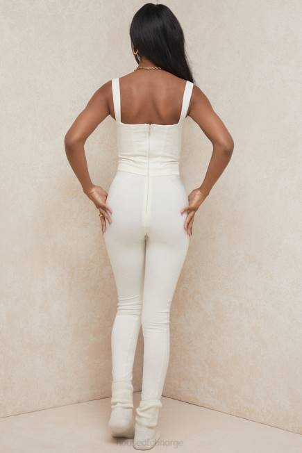 klær mallen whisper hvit stretch jersey jumpsuit House of CB J6RL1058