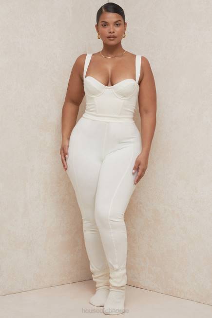 klær mallen whisper hvit stretch jersey jumpsuit House of CB J6RL1058