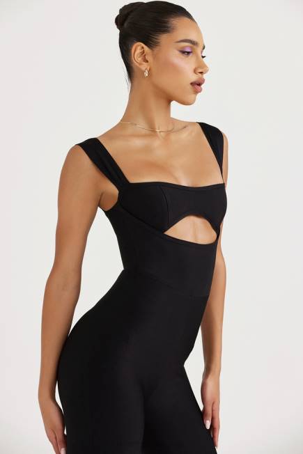 klær yasmeen svart bandasje jumpsuit House of CB J6RL933