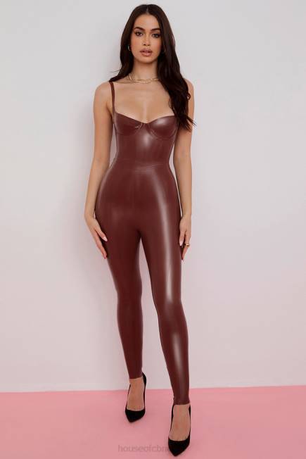 klær lia kakao lateks leggings med høy midje House of CB J6RL969