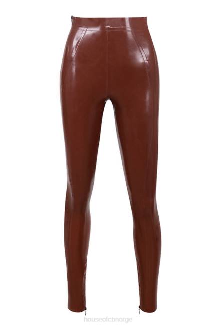 klær lia kakao lateks leggings med høy midje House of CB J6RL969