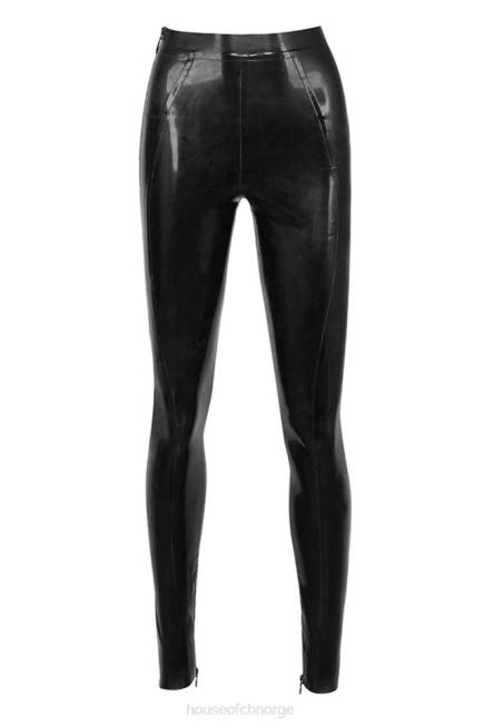 klær lia svarte lateks leggings med høy midje House of CB J6RL1010