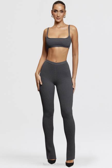 klær mitzi mørkegrå ribbestrikkede leggings House of CB J6RL893