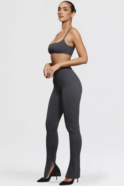klær mitzi mørkegrå ribbestrikkede leggings House of CB J6RL893