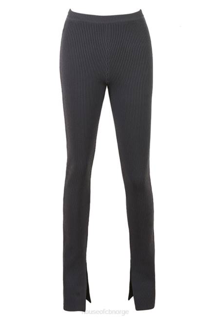 klær mitzi mørkegrå ribbestrikkede leggings House of CB J6RL893