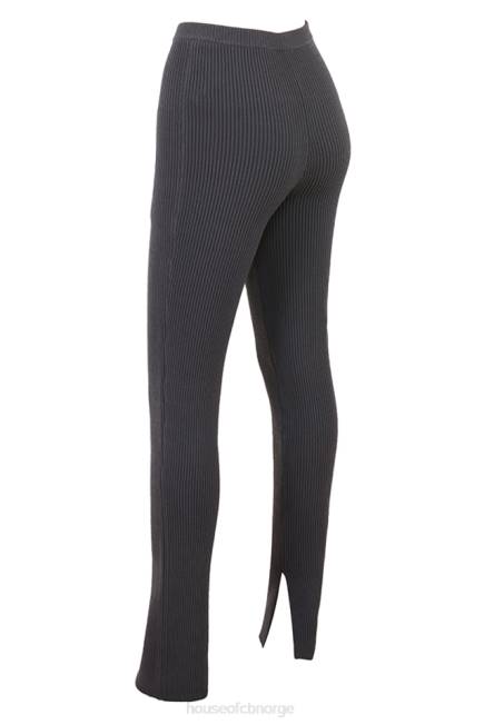 klær mitzi mørkegrå ribbestrikkede leggings House of CB J6RL893