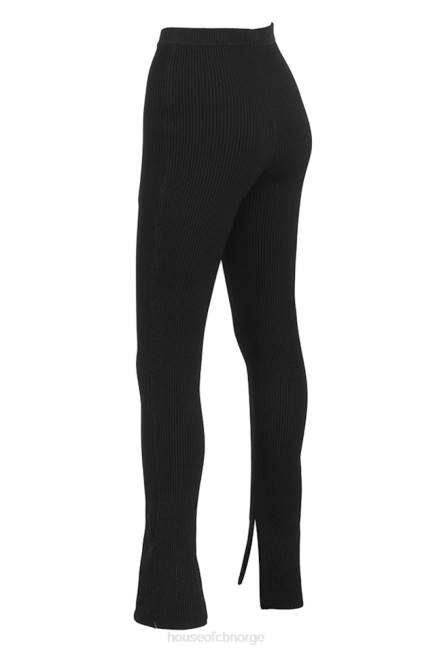 klær mitzi svarte ribbestrikkede leggings House of CB J6RL876