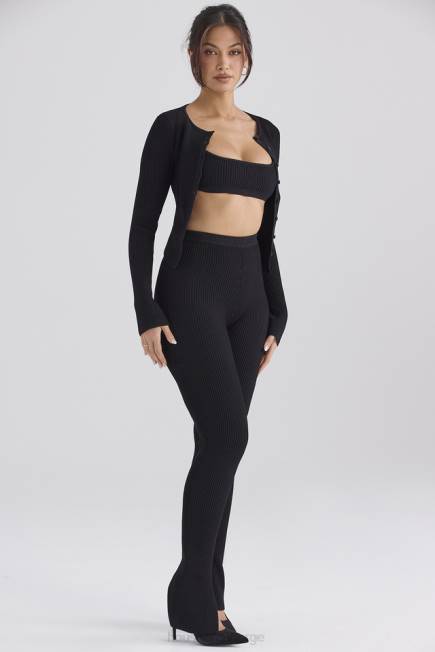 klær mitzi svarte ribbestrikkede leggings House of CB J6RL876