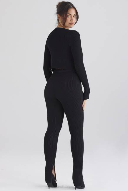klær mitzi svarte ribbestrikkede leggings House of CB J6RL876