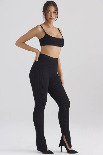 klær mitzi svarte ribbestrikkede leggings House of CB J6RL876