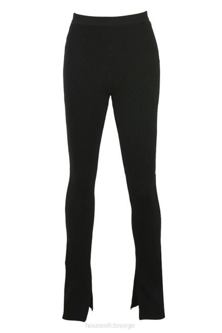 klær mitzi svarte ribbestrikkede leggings House of CB J6RL876