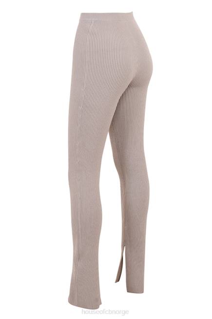 klær mitzi taupe ribbestrikkede leggings House of CB J6RL877