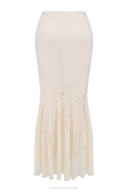 klær Therese vintage krem ​​blonder maxi skjørt House of CB J6RL841