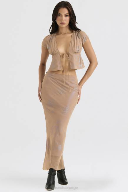 klær dyana shimmer cafe au lait bias cut maxi skjørt House of CB J6RL890