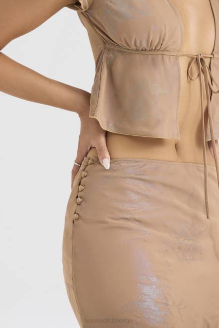 klær dyana shimmer cafe au lait bias cut maxi skjørt House of CB J6RL890