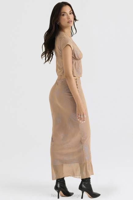 klær dyana shimmer cafe au lait bias cut maxi skjørt House of CB J6RL890