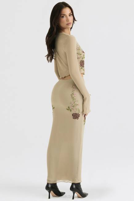 klær lailah artisjokk floral maxi skjørt House of CB J6RL900