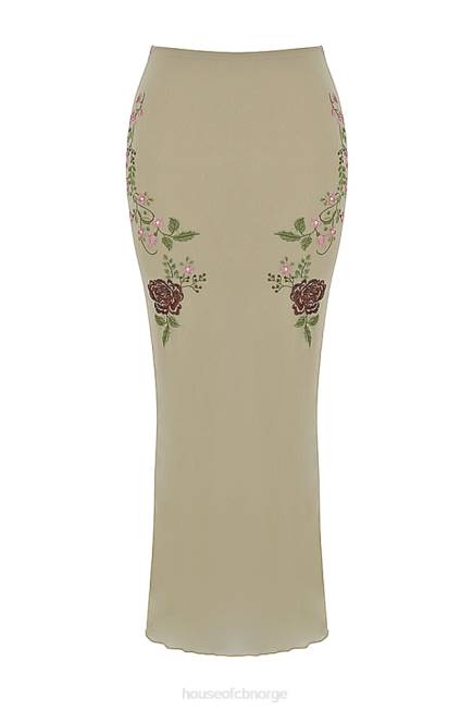 klær lailah artisjokk floral maxi skjørt House of CB J6RL900