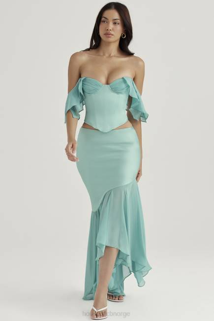 klær lila jade volanger maxi skjørt House of CB J6RL915