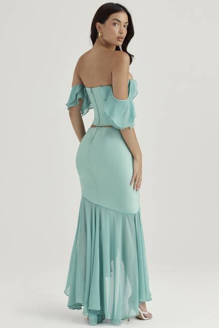 klær lila jade volanger maxi skjørt House of CB J6RL915
