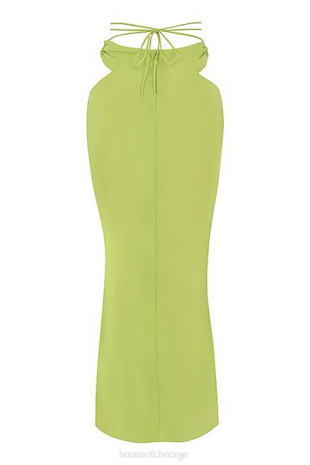 klær madeline limegrønt georgette maxi skjørt House of CB J6RL955