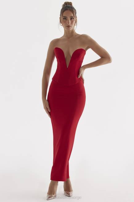 klær nayara red rose maxi skjørt House of CB J6RL875