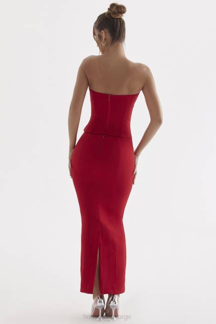 klær nayara red rose maxi skjørt House of CB J6RL875