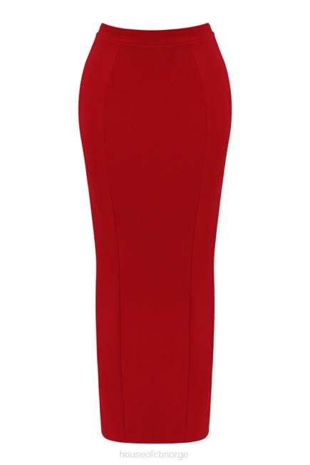 klær nayara red rose maxi skjørt House of CB J6RL875