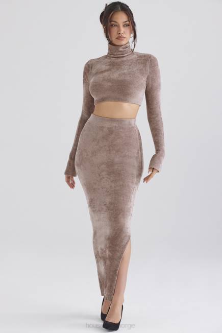 klær rene rose chenille maxi skjørt House of CB J6RL882