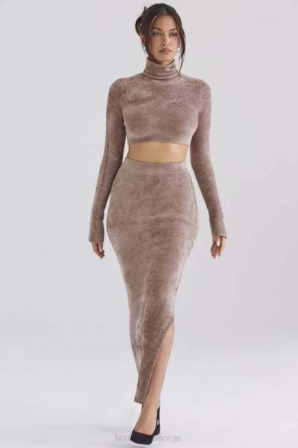 klær rene rose chenille maxi skjørt House of CB J6RL882
