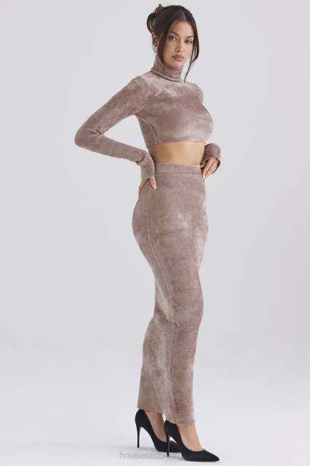 klær rene rose chenille maxi skjørt House of CB J6RL882