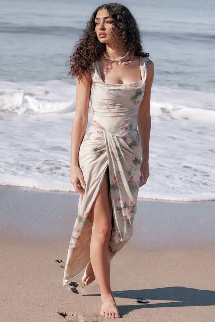 klær vesper vintage floral maxi skjørt House of CB J6RL869