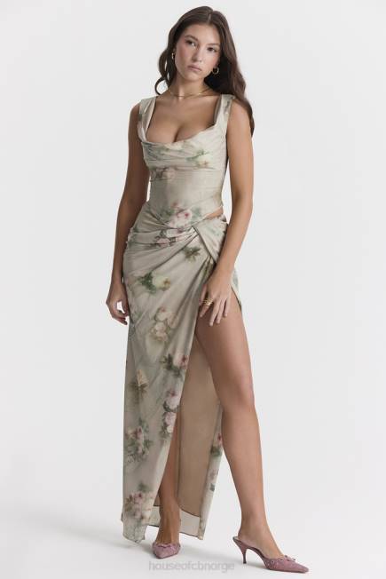 klær vesper vintage floral maxi skjørt House of CB J6RL869