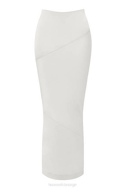 klær colette ivory sateng skjevskåret midiskjørt House of CB J6RL911
