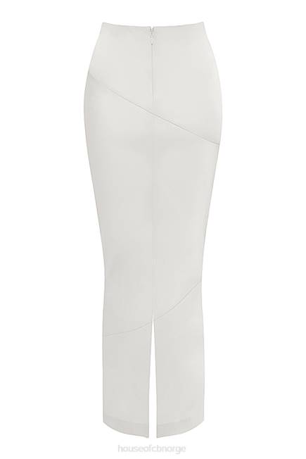 klær colette ivory sateng skjevskåret midiskjørt House of CB J6RL911