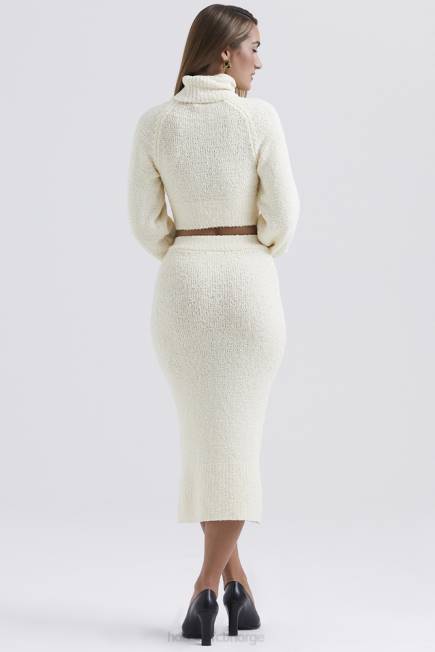 klær mishka krem ​​mykt boucle strikket midiskjørt House of CB J6RL831