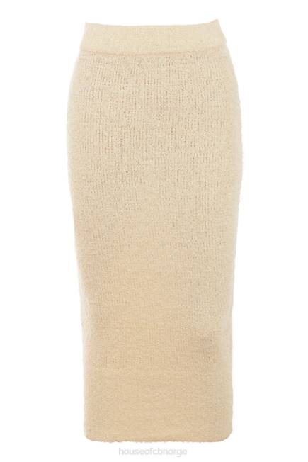 klær mishka krem ​​mykt boucle strikket midiskjørt House of CB J6RL831